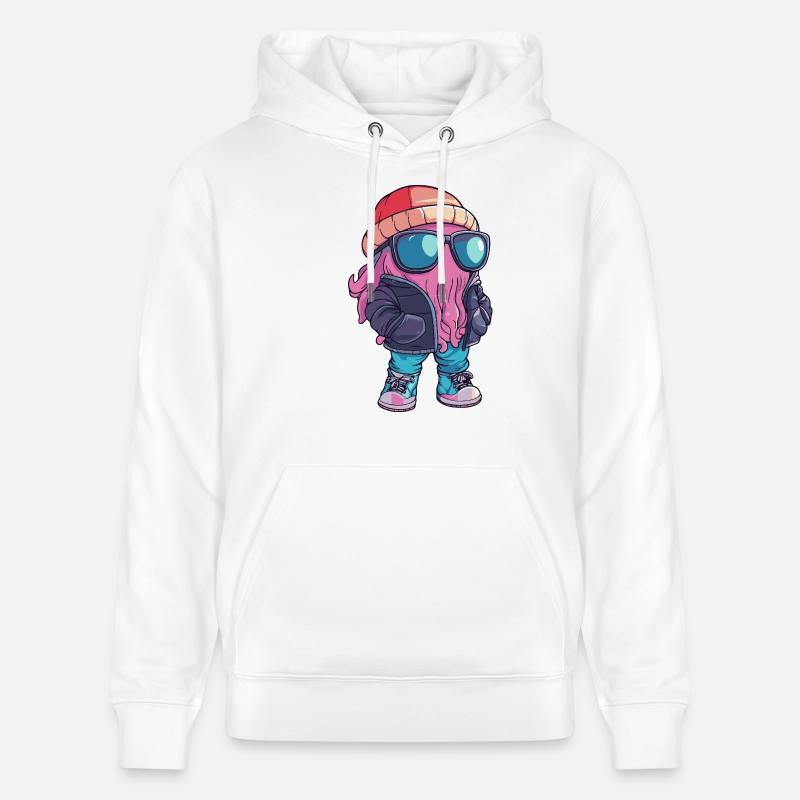 Méduse Bande dessinée cool - Sweat à capuche bio CRUISER Stanley/Stella Unisexe - blanc