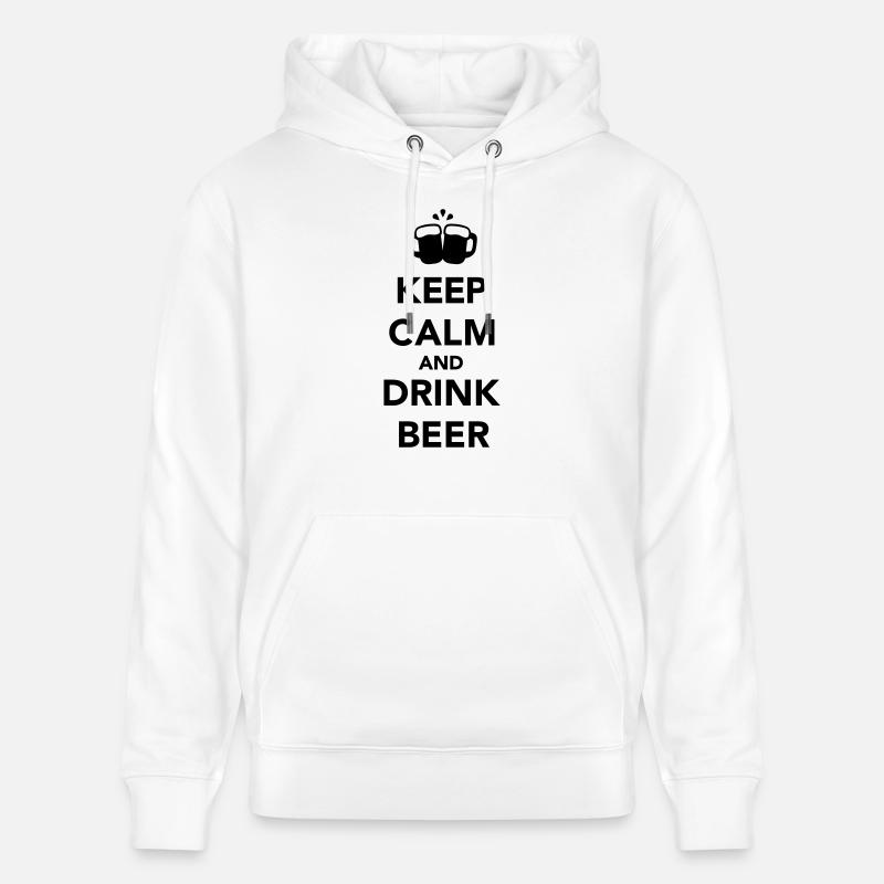 Keep calm and drink beer - Sweat à capuche bio CRUISER Stanley/Stella Unisexe - blanc
