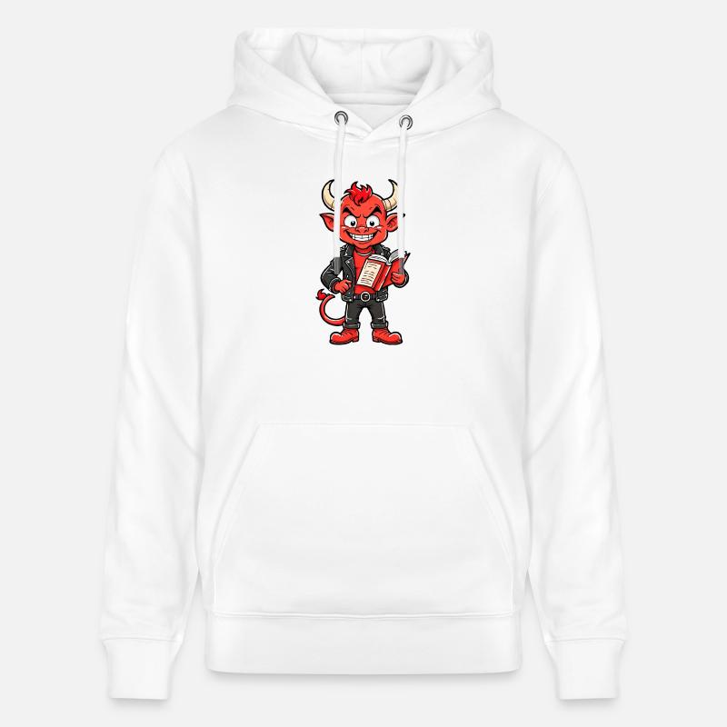 Diable rouge - Sweat à capuche bio CRUISER Stanley/Stella Unisexe - blanc