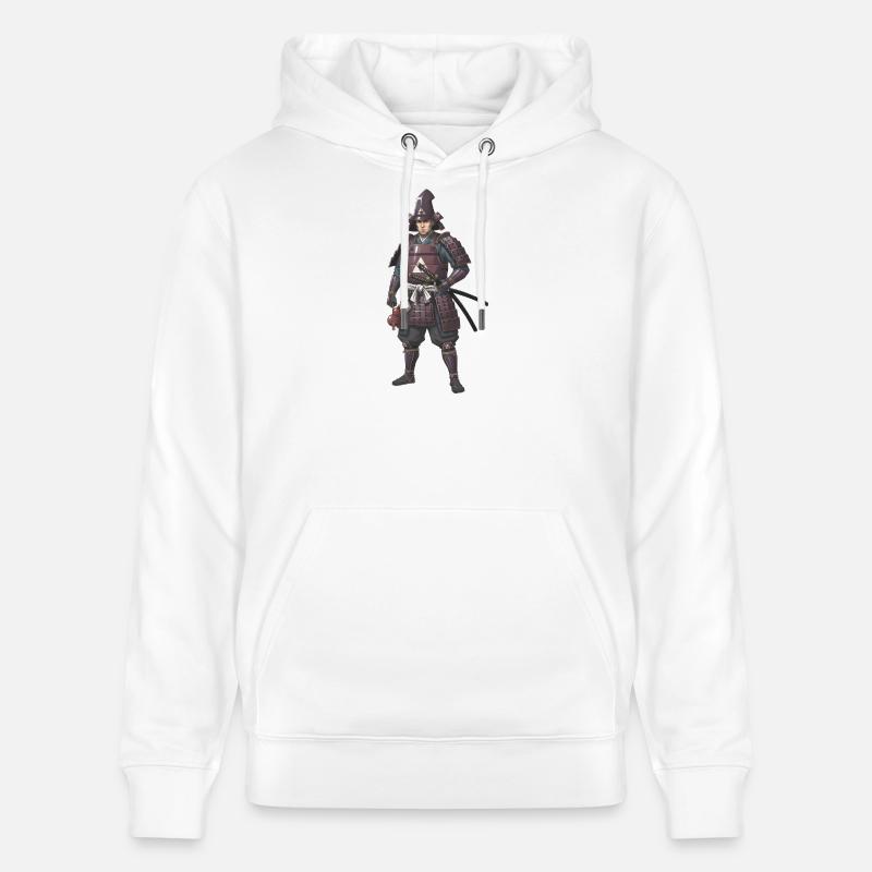 Samouraï Sengoku en Armure Pourpre - Sweat à capuche bio CRUISER Stanley/Stella Unisexe - blanc