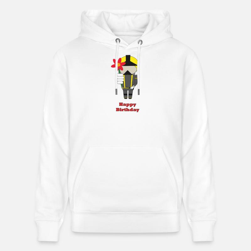 Joyeux anniversaire - avec des fleurs - Pompiers - Sweat à capuche bio CRUISER Stanley/Stella Unisexe - blanc