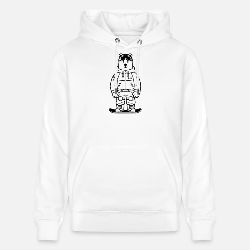 Bear Snowboarder - Sweat à capuche bio CRUISER Stanley/Stella Unisexe - blanc
