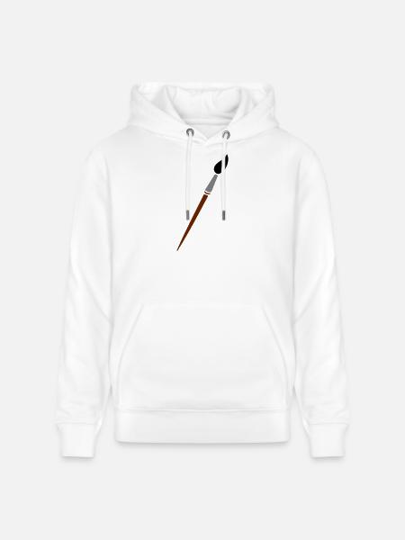 paint brush - Stanley/Stella CRUISER Unisex Organic Hoodie - white