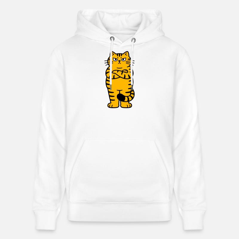 chagrijnige kat comic - Sweat à capuche bio CRUISER Stanley/Stella Unisexe - blanc