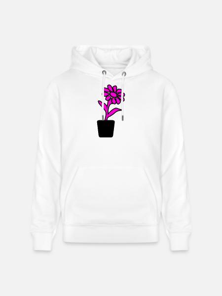 Flower - Stanley/Stella CRUISER Unisex Organic Hoodie - white