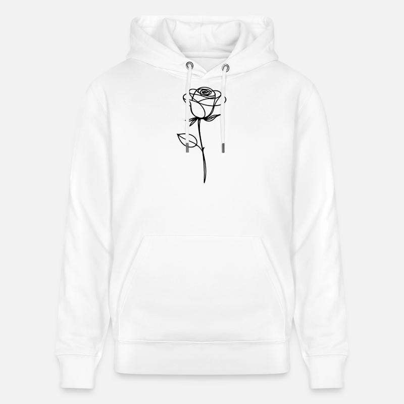 Rose à une ligne - Sweat à capuche bio CRUISER Stanley/Stella Unisexe - blanc