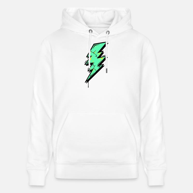 Style Éclair Éclair Abstrait - Sweat à capuche bio CRUISER Stanley/Stella Unisexe - blanc