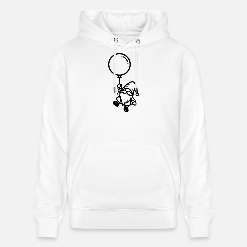 Gnome avec silhouette de ballon - Sweat à capuche bio CRUISER Stanley/Stella Unisexe - blanc
