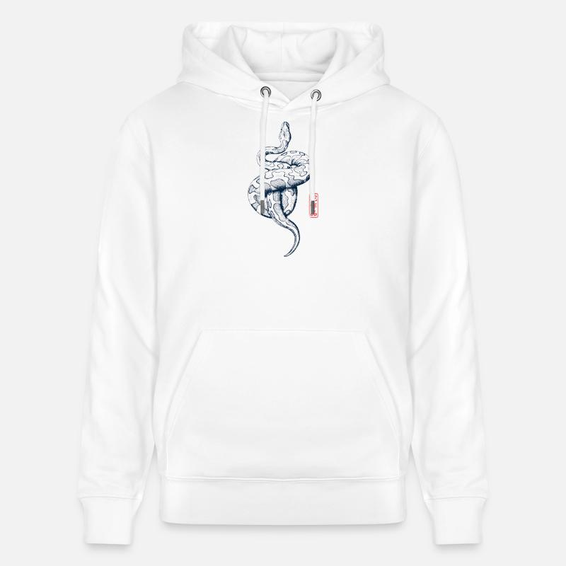 Python mit Kanji Stempel - Stanley/Stella Unisex Bio-Hoodie CRUISER  - Weiß