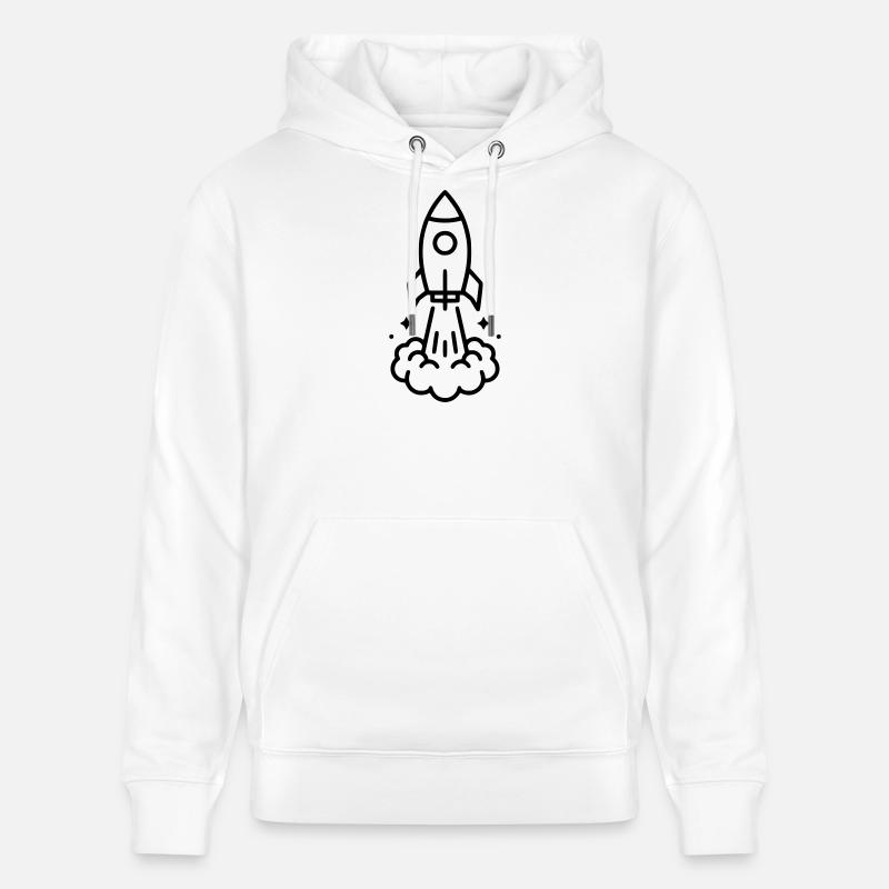Icône spatiale de lancement de fusée - Sweat à capuche bio CRUISER Stanley/Stella Unisexe - blanc