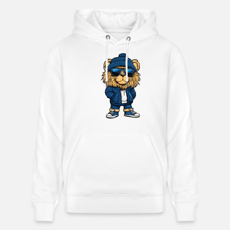 Lion Cool Bande Dessinée - Sweat à capuche bio CRUISER Stanley/Stella Unisexe - blanc