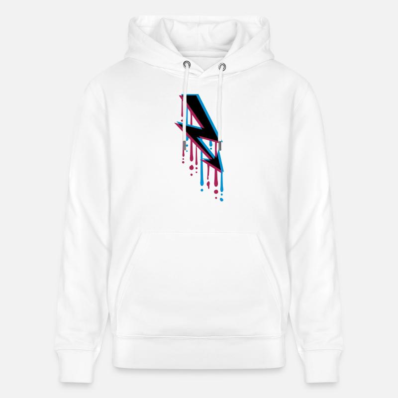 slipp graffiti 3d elektrisk lyn elektrisitet energi - Stanley/Stella CRUISER økologisk unisex-hettegenser - hvit