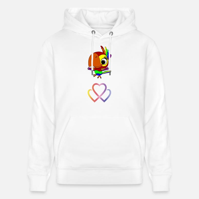 perroquet et logo - Sweat à capuche bio CRUISER Stanley/Stella Unisexe - blanc