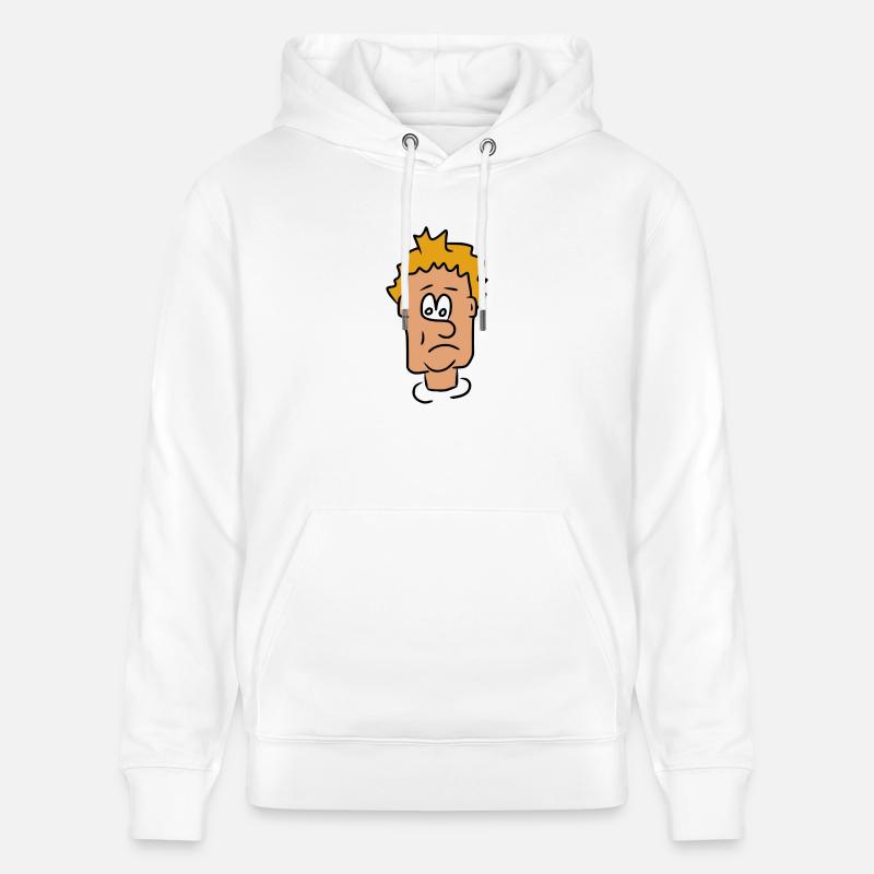 Triste visage comique insatisfait - Sweat à capuche bio CRUISER Stanley/Stella Unisexe - blanc