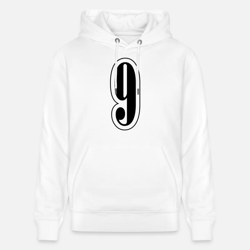 9 Symbole numérique - Sweat à capuche bio CRUISER Stanley/Stella Unisexe - blanc