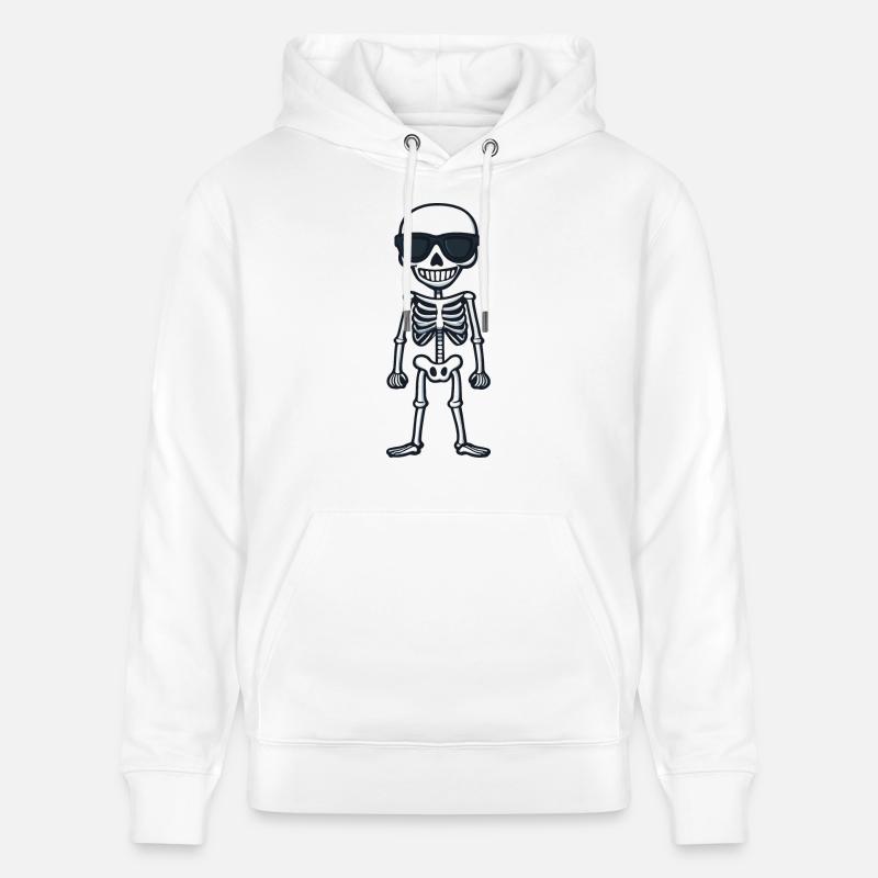 Skelett Comic Halloween Cool - Stanley/Stella Unisex Bio-Hoodie CRUISER - Weiß