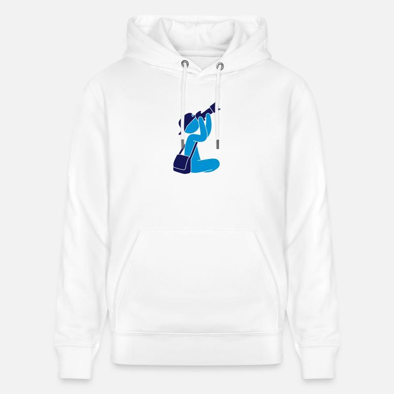 Photographe avec caméra - Sweat à capuche bio CRUISER Stanley/Stella Unisexe - blanc