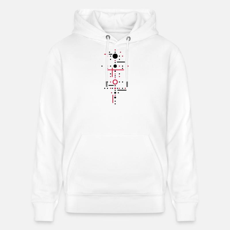 Points et lignes - Sweat à capuche bio CRUISER Stanley/Stella Unisexe - blanc