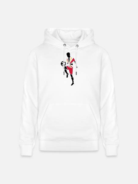 Soccer player with soccer ball - Stanley/Stella CRUISER Unisex Organic Hoodie - white