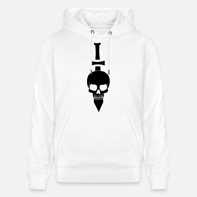 Crâne noir et épée - Sweat à capuche bio CRUISER Stanley/Stella Unisexe - blanc