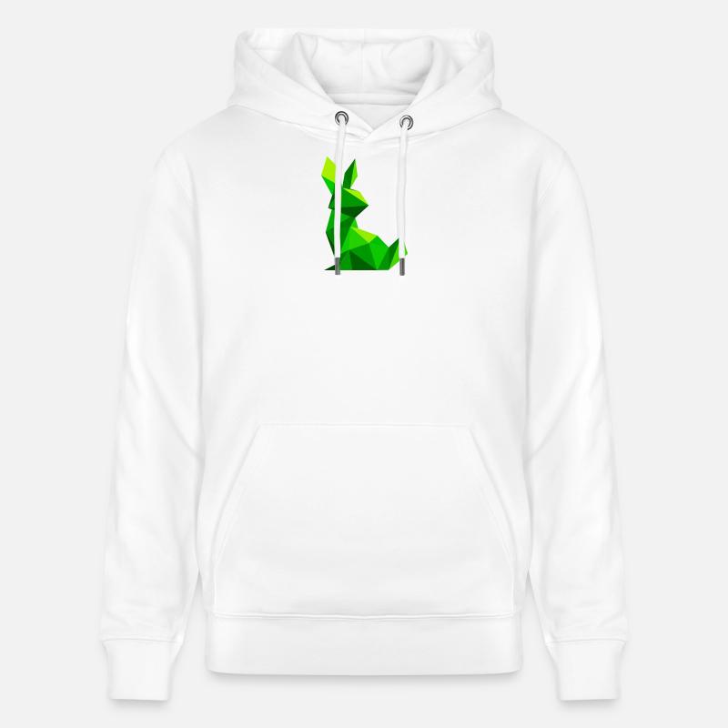 Lapin lowpoly  - Sweat à capuche bio CRUISER Stanley/Stella Unisexe - blanc