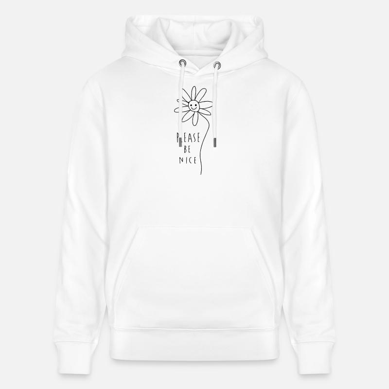Please be nice – Friendly Minimal Statement - Stanley/Stella CRUISER Unisex Organic Hoodie - white