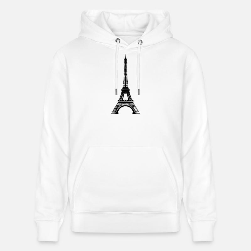 Tour Eiffel - Sweat à capuche bio CRUISER Stanley/Stella Unisexe - blanc