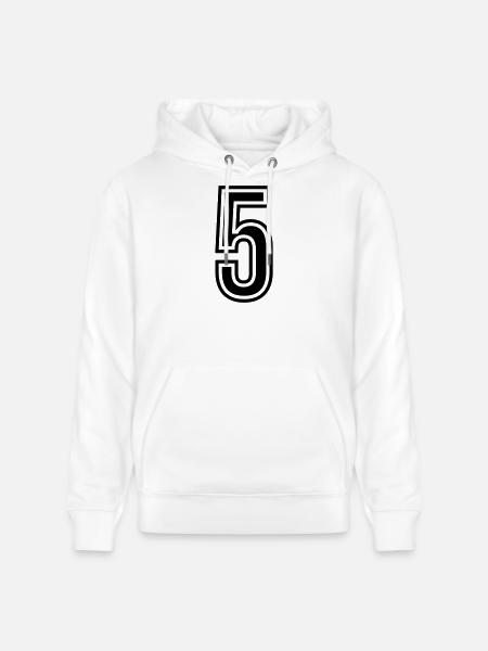 5 Symbole numérique - Sweat à capuche bio CRUISER Stanley/Stella Unisexe - blanc