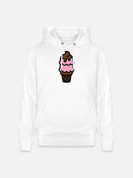 Eiswaffel Eiscreme Icon - Stanley/Stella CRUISER Unisex Organic Hoodie - white