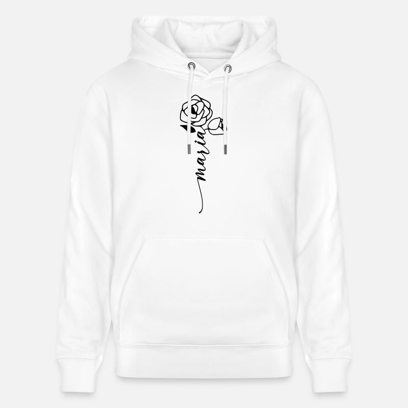 Maria Nom Prénom Nom Fleur - Sweat à capuche bio CRUISER Stanley/Stella Unisexe - blanc
