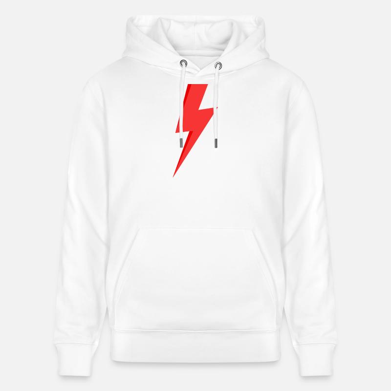 Red Lightning - Stanley/Stella CRUISER Unisex Organic Hoodie - white