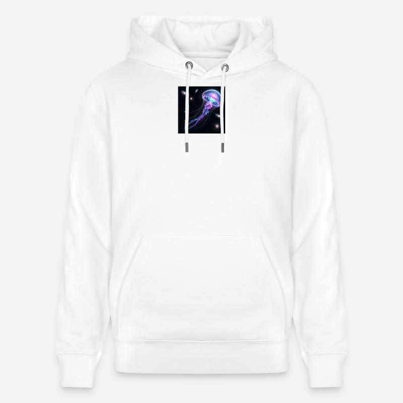 Méduses galactiques dans l’espace - Sweat à capuche bio CRUISER Stanley/Stella Unisexe - blanc