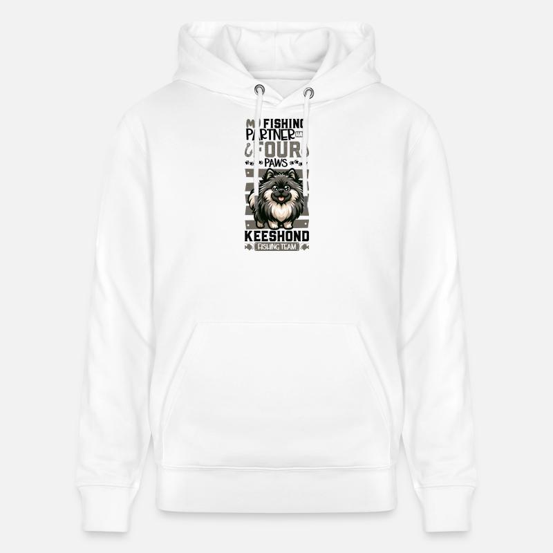 Pêche et Wolfspitz - Sweat à capuche bio CRUISER Stanley/Stella Unisexe - blanc