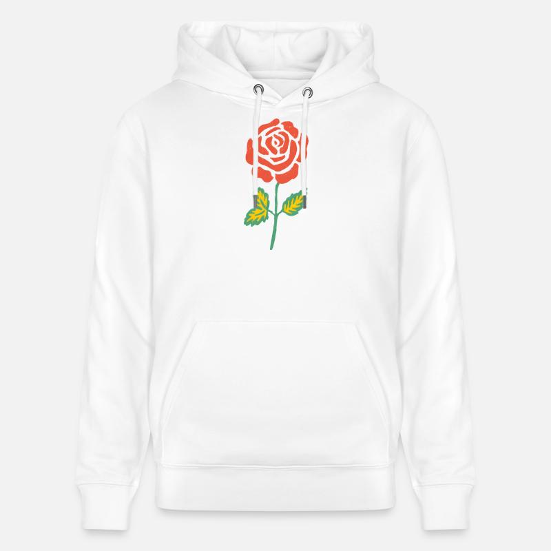 Aquarelle rose en orange - Sweat à capuche bio CRUISER Stanley/Stella Unisexe - blanc