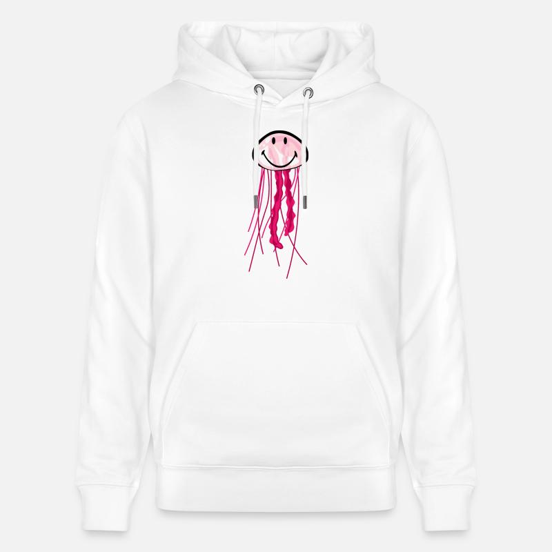 Smiley Jellyfish - Sweat à capuche bio CRUISER Stanley/Stella Unisexe - blanc