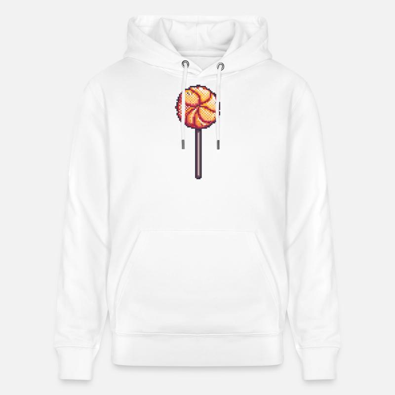 Suces pixel sur un bâton - Sweat à capuche bio CRUISER Stanley/Stella Unisexe - blanc