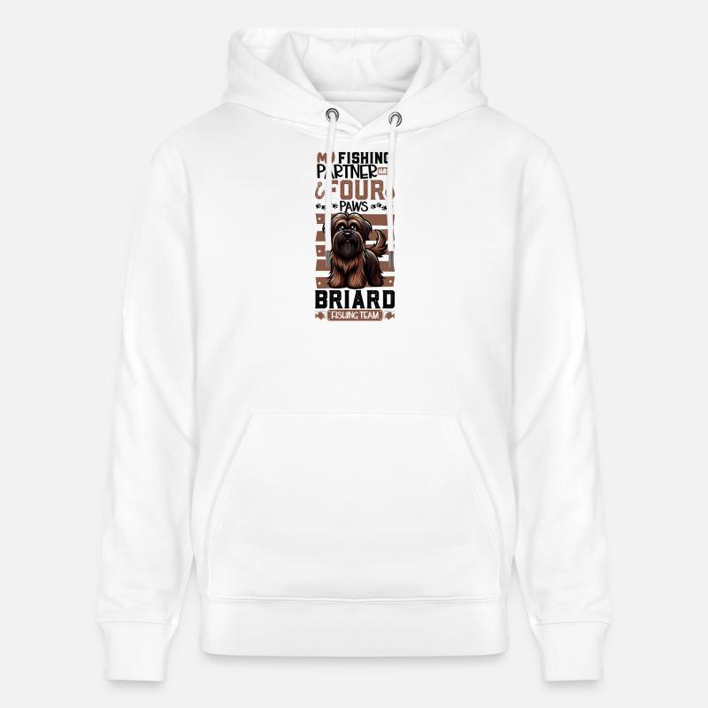 Pêche et Briard - Sweat à capuche bio CRUISER Stanley/Stella Unisexe - blanc