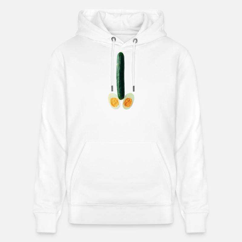 Concombre avec œuf - Sweat à capuche bio CRUISER Stanley/Stella Unisexe - blanc