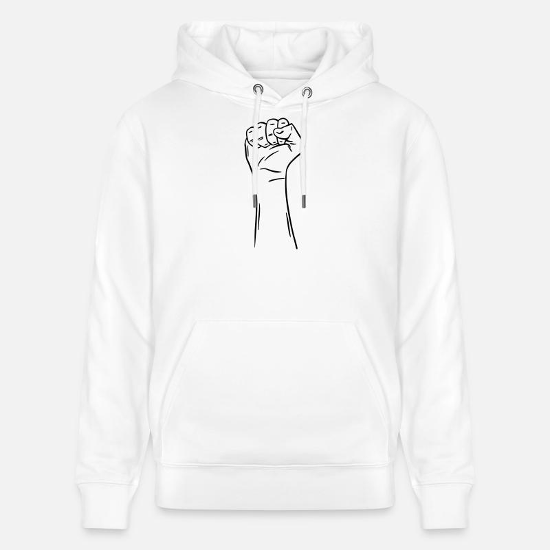 main poing 2 / poing / combat / protestation - Sweat à capuche bio CRUISER Stanley/Stella Unisexe - blanc