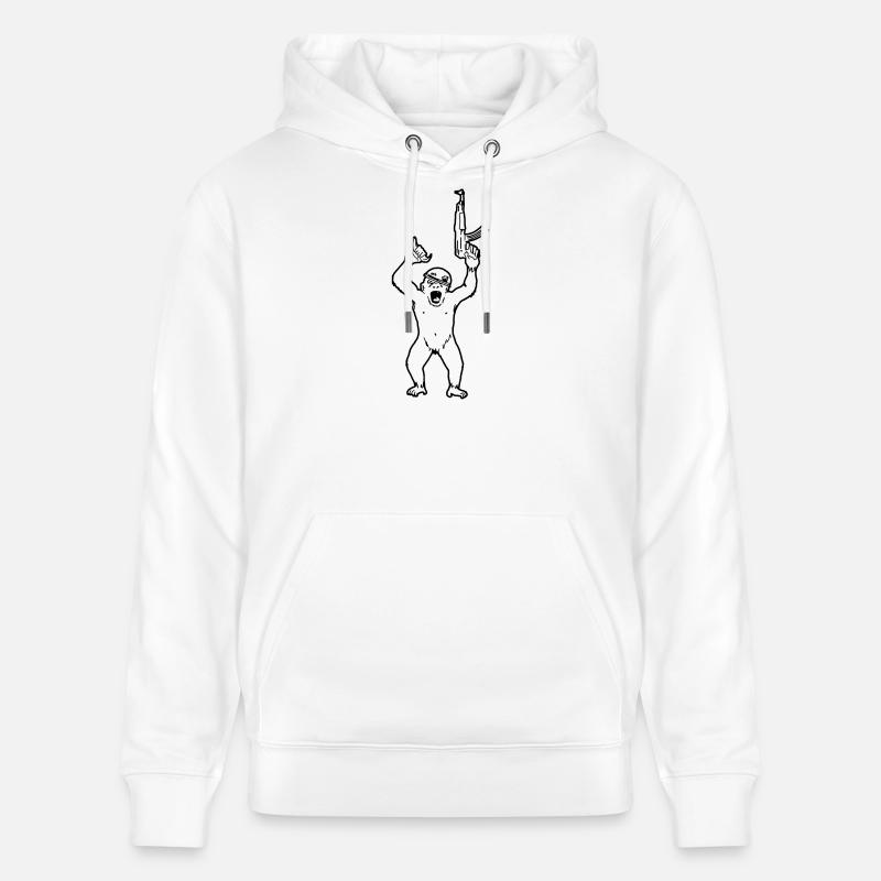 mitrailleuse de chimpanzé - Sweat à capuche bio CRUISER Stanley/Stella Unisexe - blanc