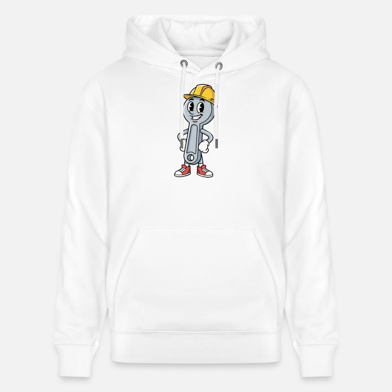 Technicien Dessin animé Clé Humour Mécanique - Sweat à capuche bio CRUISER Stanley/Stella Unisexe - blanc