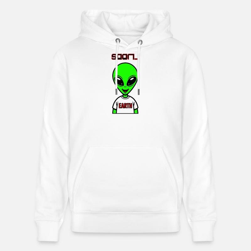 Alien vert - Sweat à capuche bio CRUISER Stanley/Stella Unisexe - blanc