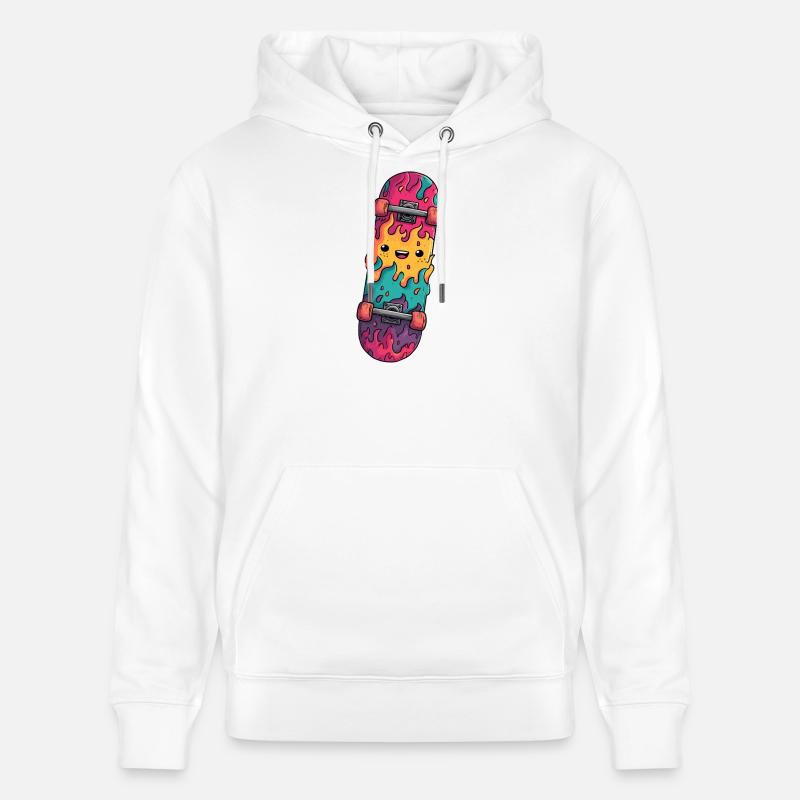 Visage rieur de Flame Skateboard - Sweat à capuche bio CRUISER Stanley/Stella Unisexe - blanc