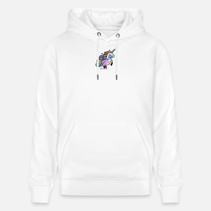 Bunter Splash Einhorn Illustration - Stanley/Stella Unisex Bio-Hoodie CRUISER - Weiß