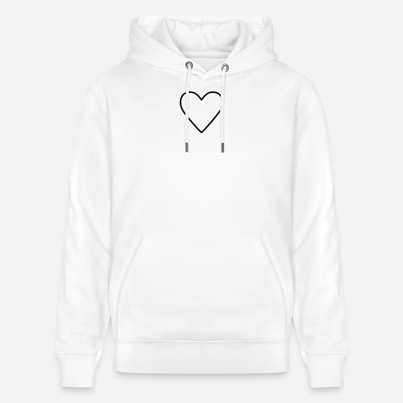 Contour du cœur Saint-Valentin - Sweat à capuche bio CRUISER Stanley/Stella Unisexe - blanc