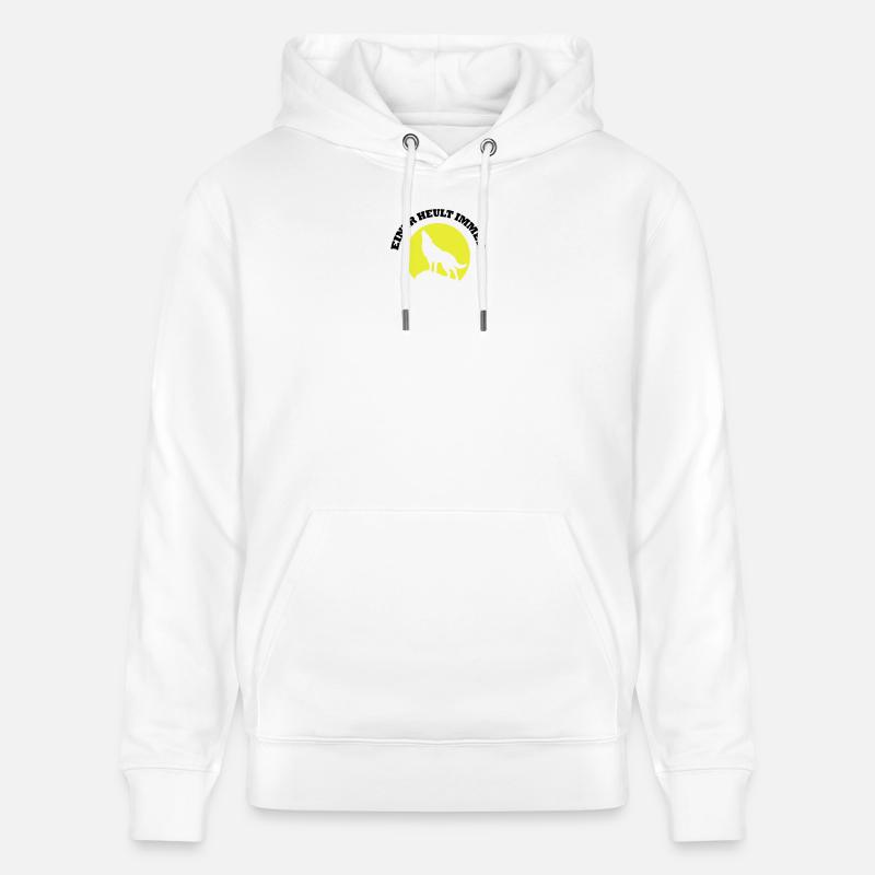 lune wolf_einer_heult_immer - Sweat à capuche bio CRUISER Stanley/Stella Unisexe - blanc