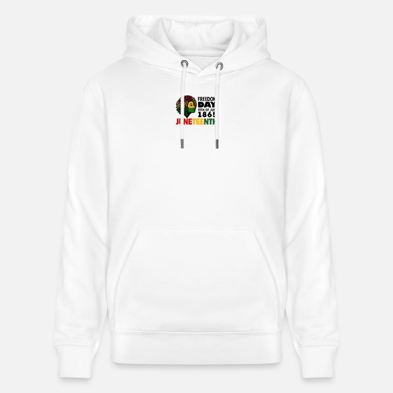 Juneteenth - Sweat à capuche bio CRUISER Stanley/Stella Unisexe - blanc