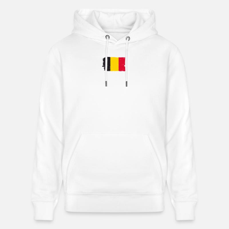 Drapeau belge coup de pinceau - Sweat à capuche bio CRUISER Stanley/Stella Unisexe - blanc