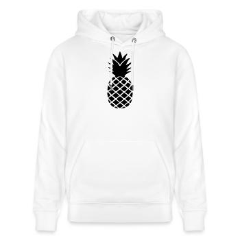 Ananas-Silhouette – Tropisches Statement-Design - Stanley/Stella Unisex Bio-Hoodie CRUISER  - Weiß - Vorne - Alina (178cm) & Michal (187cm)