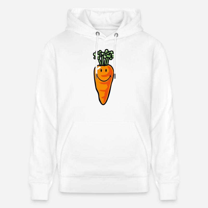 Smiley Carrot - Sweat à capuche bio CRUISER Stanley/Stella Unisexe - blanc